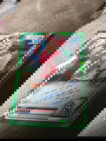 0 Bowman Chrome 1st Prospect RC Rookie Auto Ivan Herrera #CPA-IH Green Refractor /99 St. Louis Cardinals