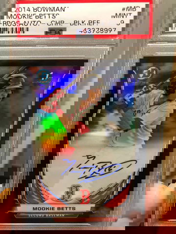 Mookie Betts 2014 Bowman Chrome Black Refractor Auto PSA 9