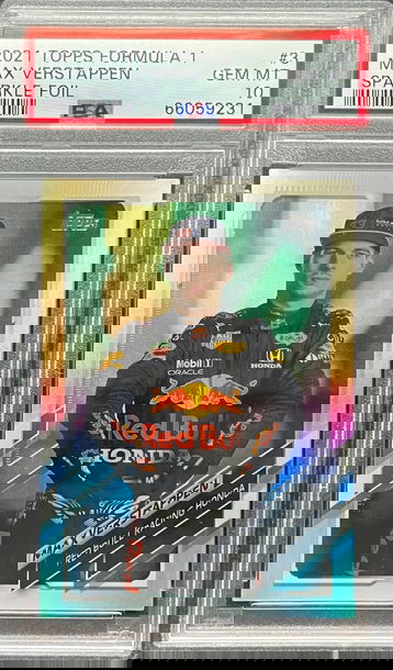 2021 Topps Formula 1 Max Verstappen Sparkle Foil PSA 10 #3 Red Bull Racing Honda