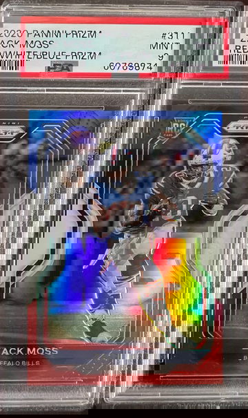 2020 Panini Prizm Zack Moss Red/White/Blue PSA 9