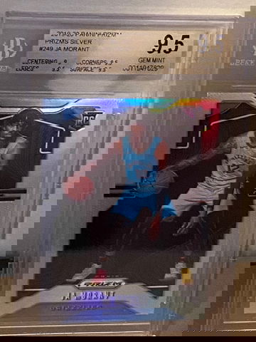 2019 Ja Morant Panini Prizm Silver Rookie Refractor!  BGS 9.5 Mint!