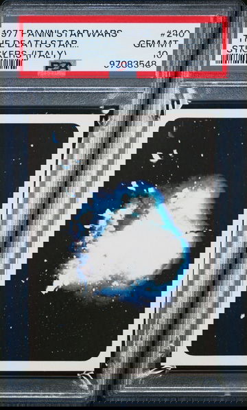 1977 Panini Star Wars The Death Star Explodes Sticker Italy #240 PSA 10