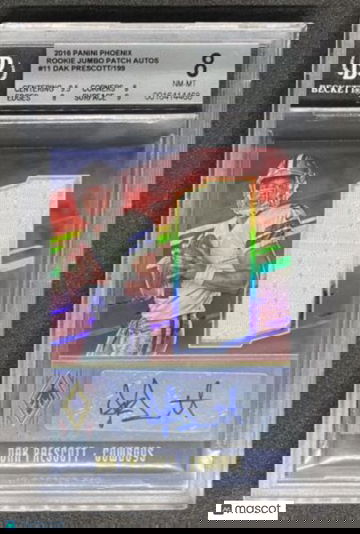 Dak Prescott 2016 Phoenix Rookie Jumbo Jersey Auto #/199 Cowboy RC BGS 8/10 Auto