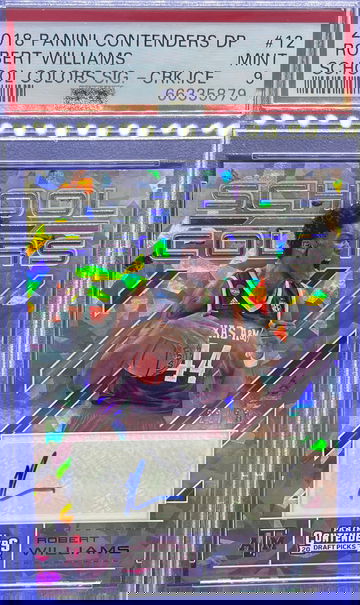 2018-19 Panini Contenders Draft Robert Williams School Colors Cracked Ice RC auto Celtics /23 PSA 9 Mint