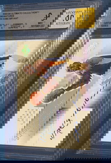 Kobe Bryant 2003 UD Ultimate Collection Signatures BGS 9 w/  10 AUTO On Card