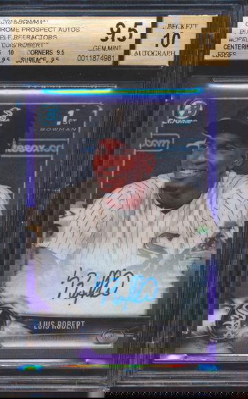 2018 Bowman Chrome Prospect Luis Robert Purple Refractor RC AUTO BGS 9.5/10