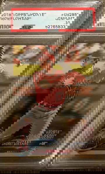 2018 TOPPS UPDATE SHOHEI OHTANI ROOKIE DEBUT PSA 10 BATTING