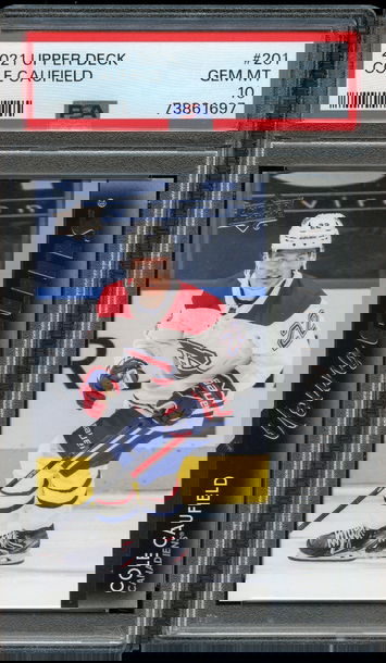 2021-22 Upper Deck Cole Caufield Young Guns PSA 10 Gem Mint