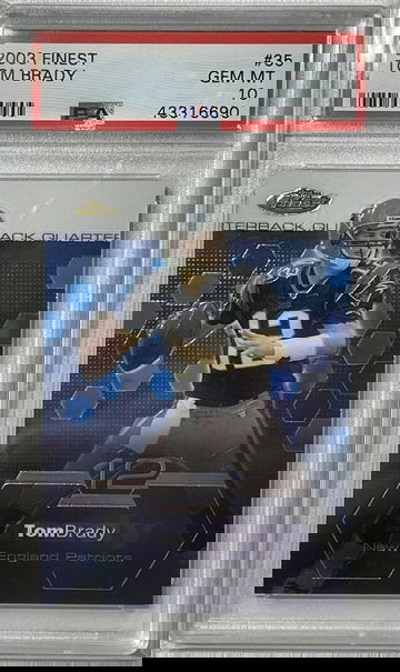 2003 TOPPS FINEST Chrome Base TOM BRADY PSA GEM MINT 10 PATRIOTS