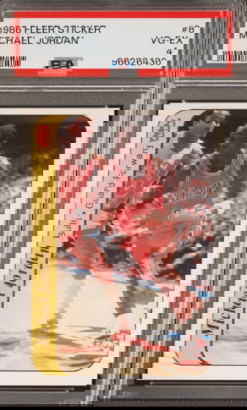 1986 Fleer Sticker Michael Jordan #8 PSA 4
