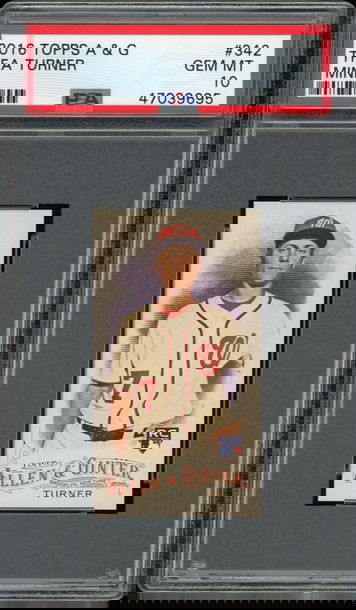 2016 TOPPS ALLEN & GINTER TREA TURNER DODGERS NATIONALS ROOKIE MINI PSA 10 POP 3!