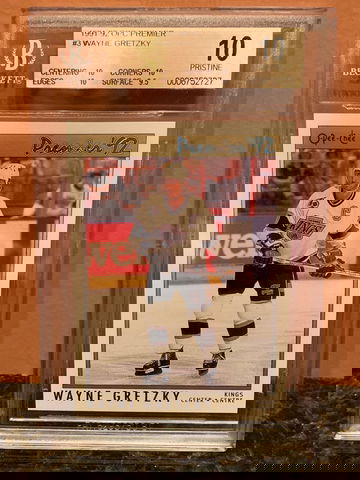 1991-92 O-PEE-CHEE OPC PREMIER Wayne Gretzky #3 BGS 10 Pristine (Low Pop)