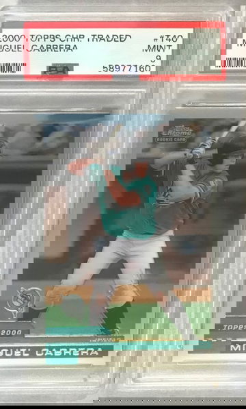 Miguel Cabrera Rookie Card 2000 Topps Chrome Traded #T40 - PSA 9 Mint