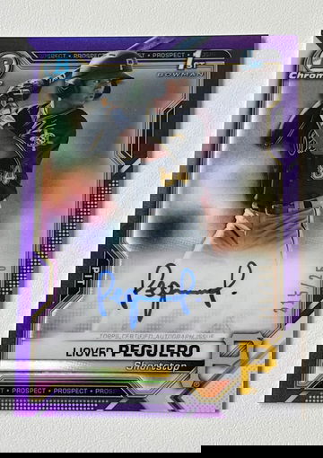 Liover Peguero 2021 Bowman Chrome Auto Purple Refractor #/250