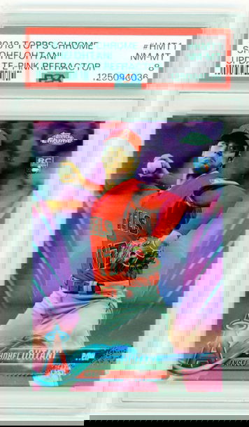 2018 Topps Chrome Update #HMT1 Shohei Ohtani Pink Refractor PSA 8 NM-MT!