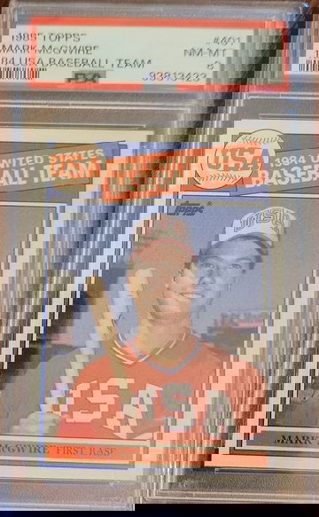 1985 Topps Mark McGwire USA Baseball RC Rookie PSA 8