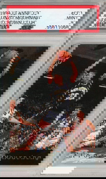 1994 CLASSIC C3 GOLD CROWN CLUB ALONZO MOURNING #CC1 HORNETS HOF PSA 9 MINT