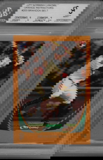 Brandon Belt 2011 Bowman Chrome orange refractor BGS 9