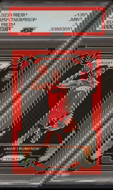 2023-24 Panini Prizm Amen Thompson #150 Red Prizm /299 Rookie RC PSA 9