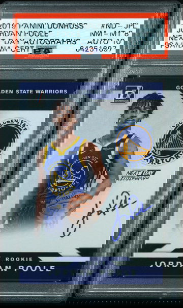 2019 Donruss Next Day Jordan Poole Auto Rookie PSA 8