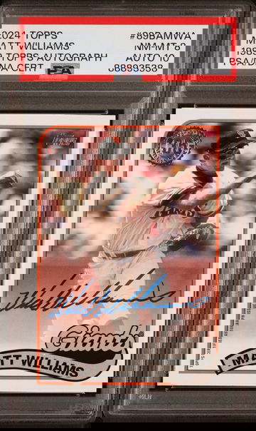 2024 Topps Matt Williams 1989 Auto PSA 8 Auto 10