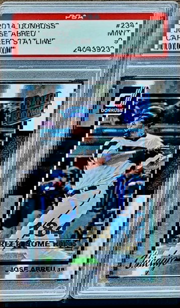 2014 SP 159/184 JOSE ABREU Panini Donruss Rated Rookie Career Stat Line PSA 9 POP 4 RC #234