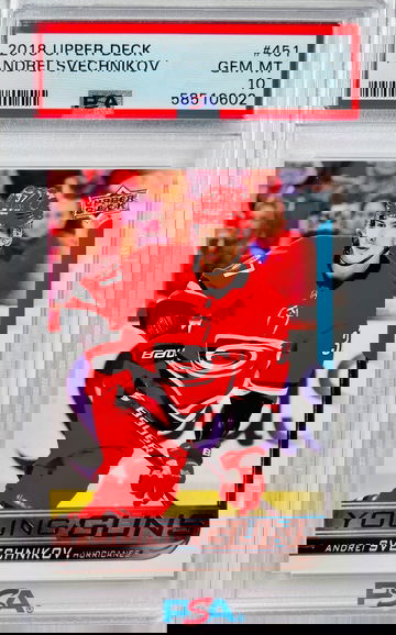 2018 Upper Deck Andrei Svechnikov Young Guns Rookie RC PSA 10 Gem Mint