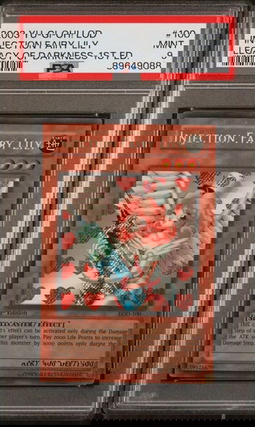 Yu-Gi-Oh! PSA 9 Injection Fairy Lily 1st Edition Secret Rare LOD-100 2003