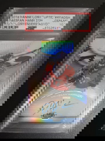 2018 Daesean Hamilton Panini contenders optic rookie of the Year Auto PSA 10 RC 