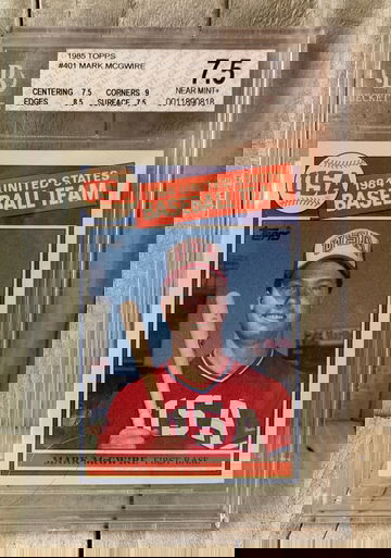 1985 Topps USA Baseball Mark McGwire RC BGS 7.5