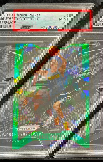 Michael Porter 2019 Prizm Green Ice PSA 9