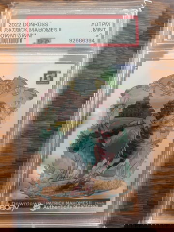 Patrick Mahomes 2022 donruss downtown psa 9