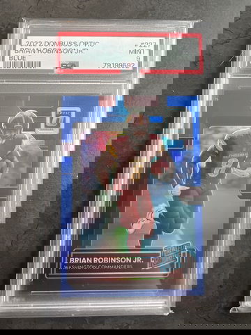 2022 Donruss Optic Brian Robinson Jr Rated Rookie Blue Prizm /179 #227 PSA 9 