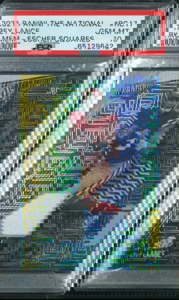 2021 Panini The National Trey Lance Rookies Memorabilia Patch Escher Squares /10 PSA 10