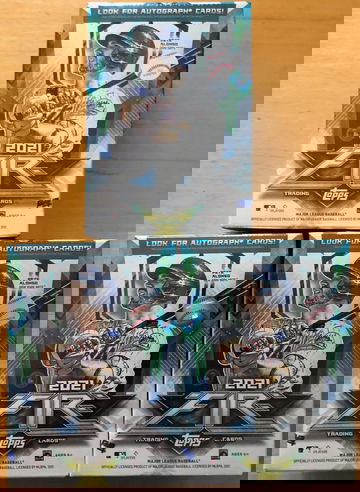 2021 Topps Fire Baseball Factory Sealed, 3 NEW MLB Blaster Boxes