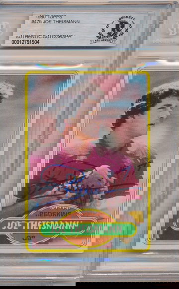 1980 TOPPS JOE THEISMANN AUTO SIGNED BAS BECKETT