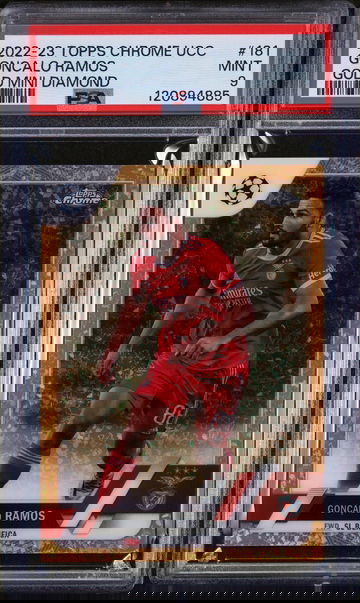 2022-23 Topps Chrome UCC Gold Mini Diamond Goncalo Ramos #181 /50 PSA 9