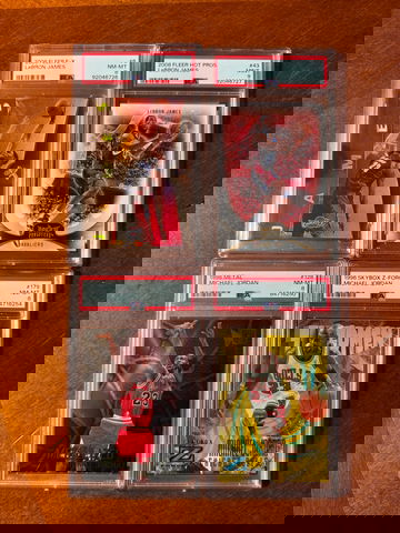 Lebron and Jordan 4 card lot