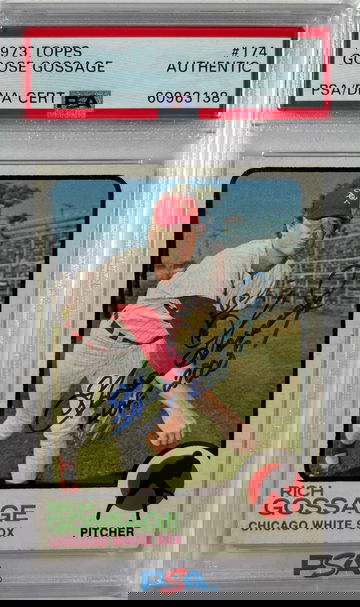 1973 Topps Goose Gossage RC Rookie Card Autographed Inscribed PSA Authentic