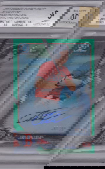 2018 Bowman Chrome Draft Triston Casas Green Refractor Autograph /99 BGS 9 10 Auto
