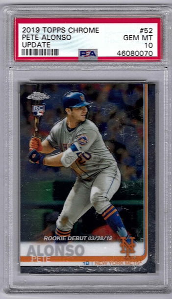 Pete Alonso topps chrome update rookie psa 10