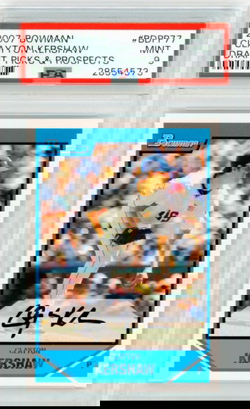 2007 Bowman Draft Picks & Prospects #BDPP77 Clayton Kershaw PSA Mint 9