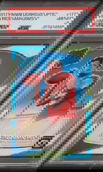 2017 Panini Donruss Optic Patrick Mahomes Lime #177 PSA 8