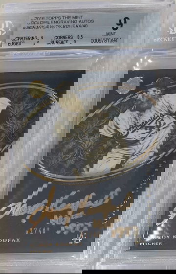 Sandy Koufax 2016 Topps The Mint auto autograph inscription bgs 9 10 #2/40