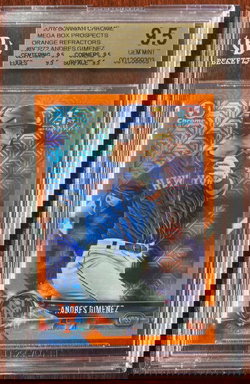 2018 Bowman Chrome Draft Andres Gimenez Orange Mojo refractor /25 BGS 9.5 gem mint