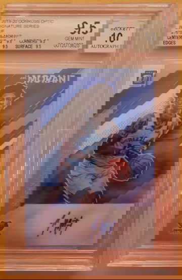 2019-20 Donruss Optic Signature Series Blue Ja Morant #14/25 TRUE GEM MINT BGS 9.5 10