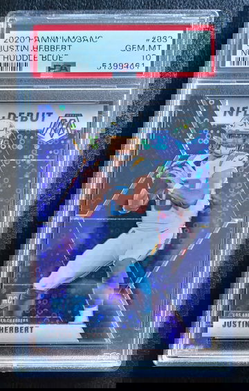 JUSTIN HERBERT 2020 MOSAIC NO HUDDLE BLUE /75 POP 1