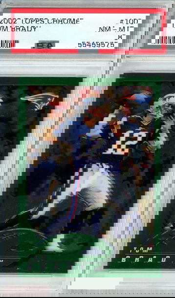 2002 TOPPS CHROME TOM BRADY  #100 PSA NM-MT 8