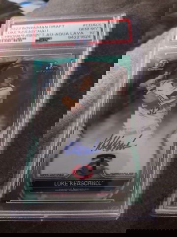 2023 Bowman Chrome Luke Keaschall 1st Auto Aqua Lava  /199 PSA 10 GEM MINT RC Minnesota Twins Rookie