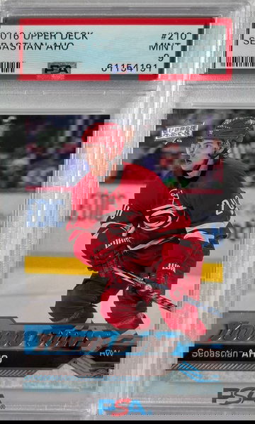 2016 Upper Deck Sebastian Aho Young Guns RC Rookie Card PSA 9 Mint